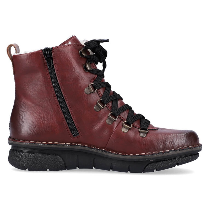 Comodi stivali da donna isolati marrone Rieker 73356-35 rosso 1