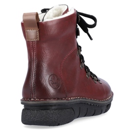 Comodi stivali da donna isolati marrone Rieker 73356-35 rosso 2