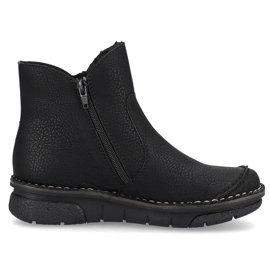 Comodi stivali da donna isolati neri Rieker 73357-00 nero 1