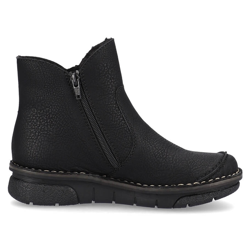 Comodi stivali da donna isolati neri Rieker 73357-00 nero 1
