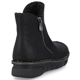 Comodi stivali da donna isolati neri Rieker 73357-00 nero 2