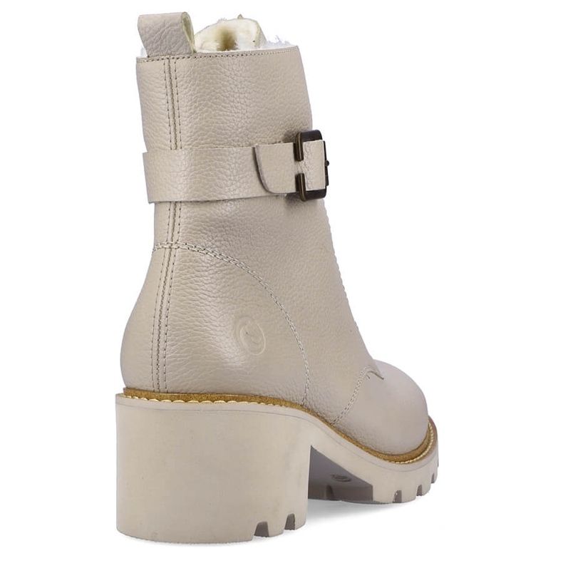Stivali comodi in pelle con tacco alto isolanti, beige Remonte D0A74-60 1