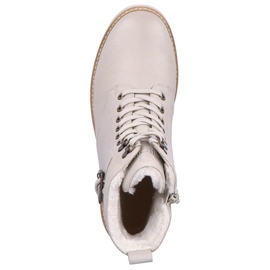 Stivali comodi in pelle con tacco alto isolanti, beige Remonte D0A74-60 2