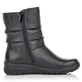 Stivaletti da donna in pelle impermeabile isolati con lana Rieker Tex Z7193-00 nero 1