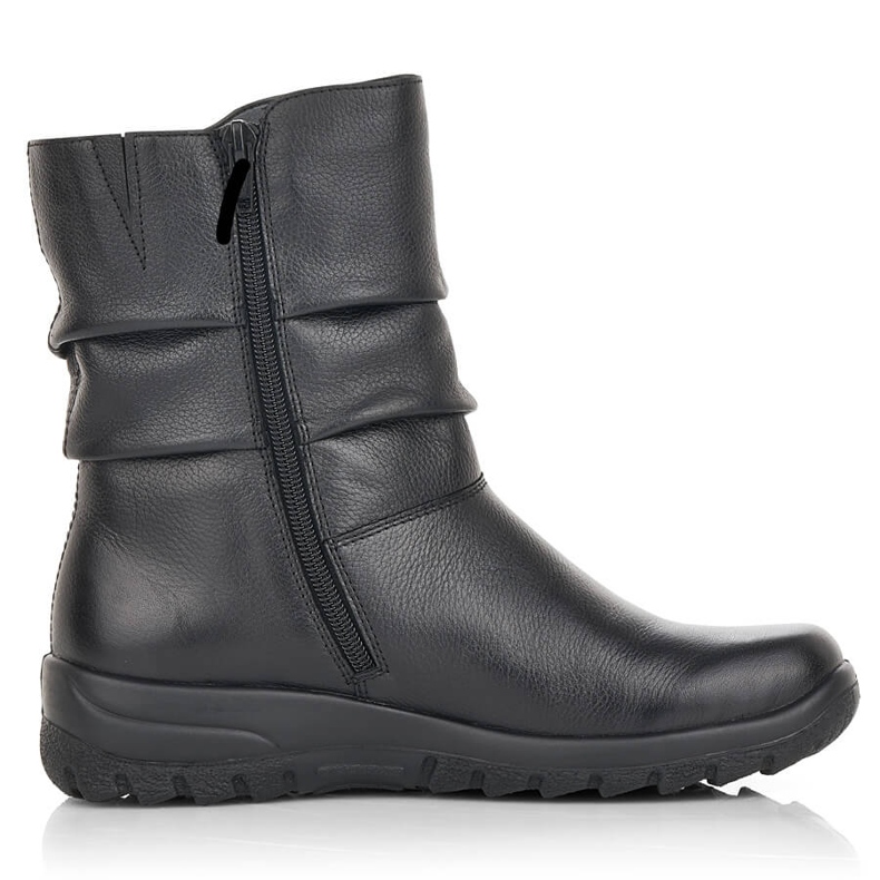 Stivaletti da donna in pelle impermeabile isolati con lana Rieker Tex Z7193-00 nero 1