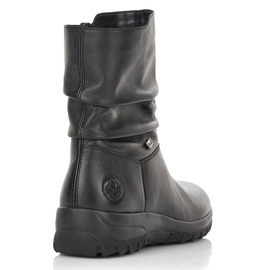 Stivaletti da donna in pelle impermeabile isolati con lana Rieker Tex Z7193-00 nero 2