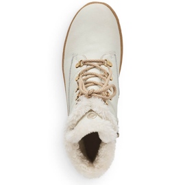 Stivaletti da donna in pelle impermeabili isolati con lana, bianco Remonte R8480-80 1
