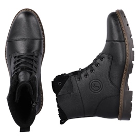 Stivaletti in pelle scarpe da uomo isolate con lana, nero Rieker 32133-00 2