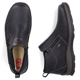 Stivaletti isolanti in pelle da uomo con cerniere, neri Rieker 05398-00 nero 2