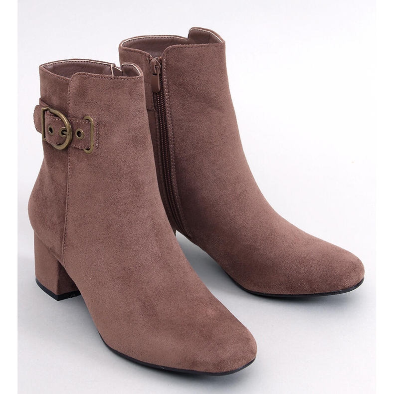 Stivali Lanne Khaki con tacco basso marrone 1