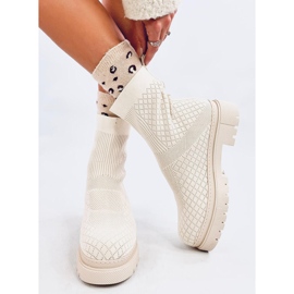Stivaletto a calzino con fantasia Rueda Beige 2