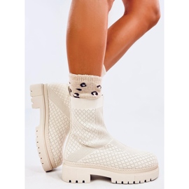 Stivaletto a calzino con fantasia Rueda Beige 1