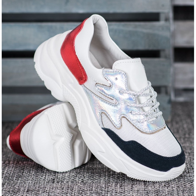 Filippo Sneakers colorate in pelle bianco 1