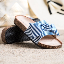 Sandali Vinceza rigati bianco blu 1