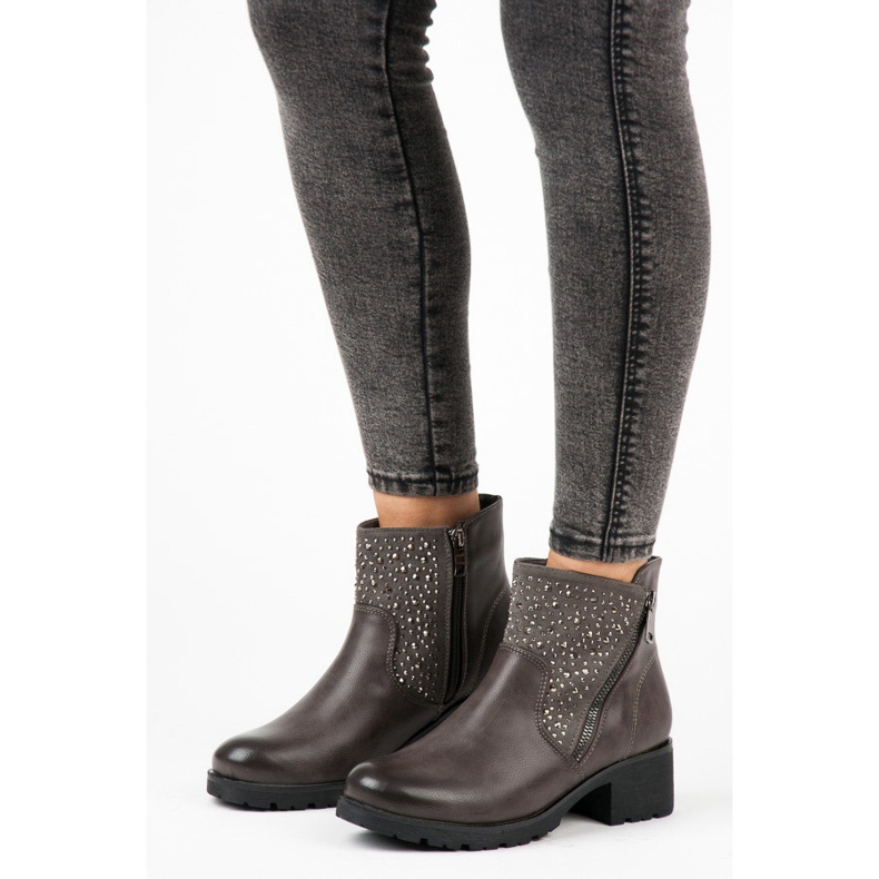 Vices Stivaletti casual con zip grigio 1