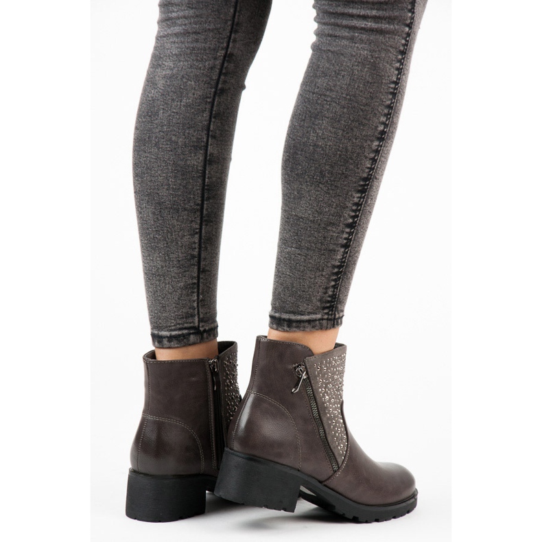 Vices Stivaletti casual con zip grigio 2