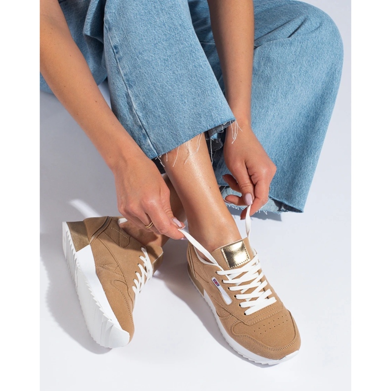 Scarpe sportive beige da donna Shelovet 2