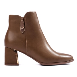 Stivali da donna marroni di Shelovet beige 1