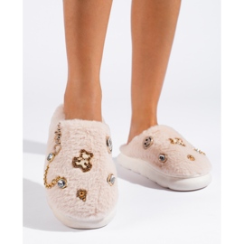 Ciabatte da donna beige con decorazioni Shelovet 2