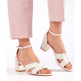 Sandali bianchi con tacco da donna bianca 1