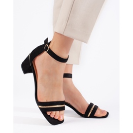 Sandali tacco alto in camoscio nero 1