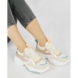 Scarpe sportive da donna con suola spessa d'oro 1