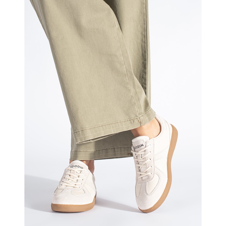 Goodin Sneakers da donna in pelle beige 1