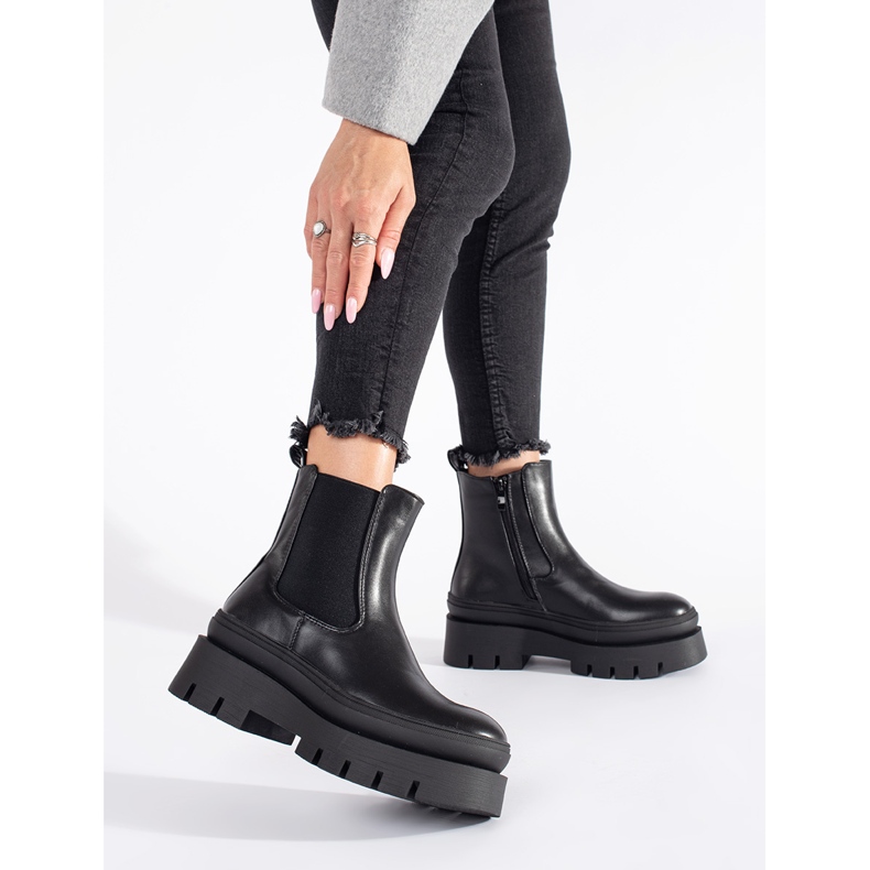 Seastar Stivaletti Chelsea da donna neri sulla piattaforma nero 1