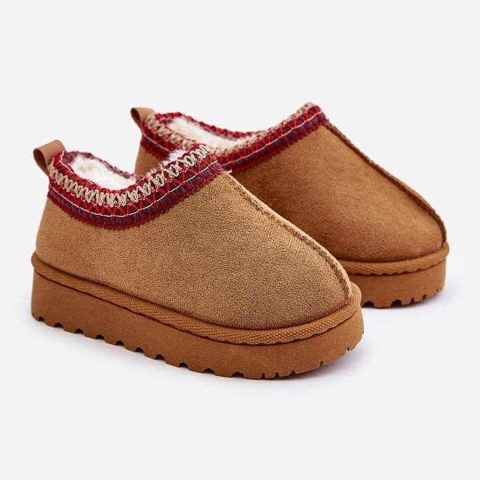 Doposci per bambini sulla piattaforma, imbottiti con pelliccia Camel Vilabria marrone 1