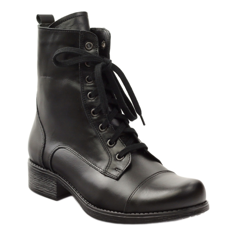 Stivali in pelle con cerniera Angello 2060 nero 1