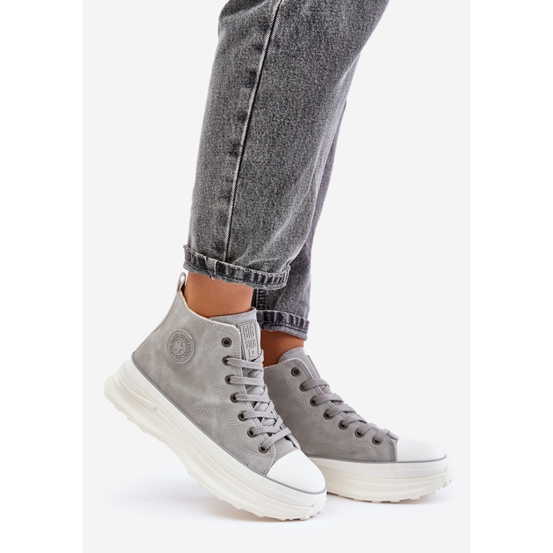 Scarpe da ginnastica isolate da donna sulla piattaforma Big Star OO274073 Grigio 1