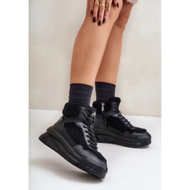 Sneakers Platform Da Donna Con Pelliccia Di Montone Lee Cooper LCJ-24-47-3145 Nere nero 2