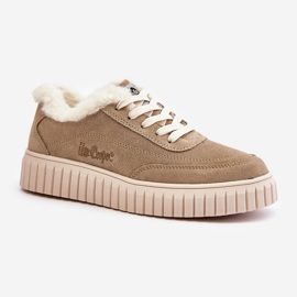 Sneakers da Donna in Pelle Foderata con Pelliccia Lee Cooper LCJ-24-01-2972 Beige 2