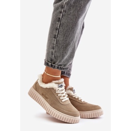 Sneakers da Donna in Pelle Foderata con Pelliccia Lee Cooper LCJ-24-01-2972 Beige 1