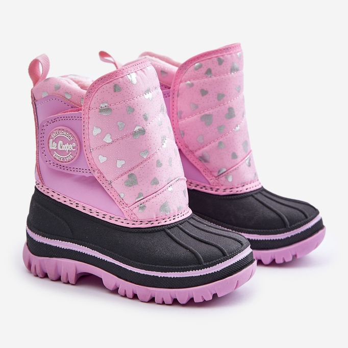 Stivali da neve con velcro per bambini Lee Cooper LCJ-24-44-2863K Rosa 1