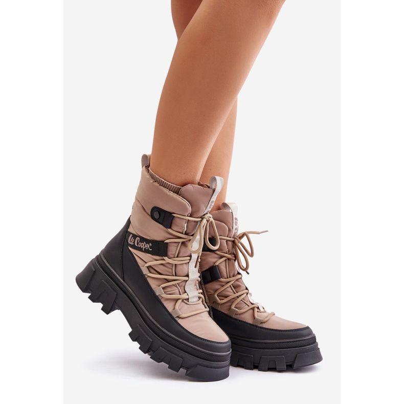Stivali da neve da donna con cerniera Lee Cooper LCJ-24-47-3143 Beige 1