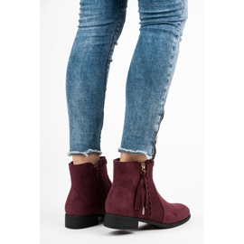 Bello Star Stivali bordeaux con frange rosso 2