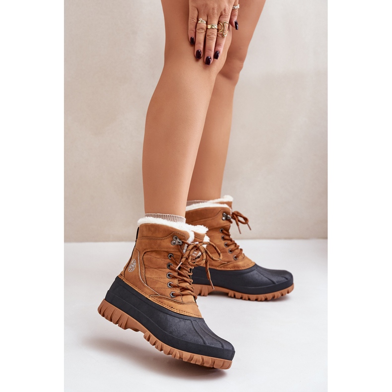 Stivali da neve stringati da donna con pelliccia Lee Cooper LCJ-24-44-2869 Cammello marrone 2