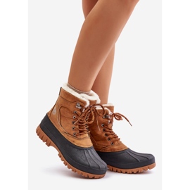 Stivali da neve stringati da donna con pelliccia Lee Cooper LCJ-24-44-2869 Cammello marrone 1