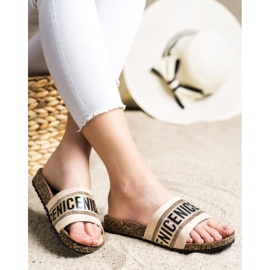 Pantofole Vinceza alla moda beige 2