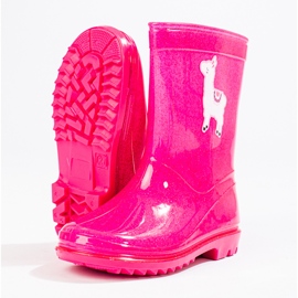 Stivali alti da bambina glitter rosa 1
