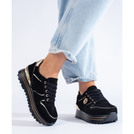 Sneakers nere da donna sulla piattaforma nero 1