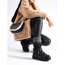 Doposci da donna neri con plateau nero 1