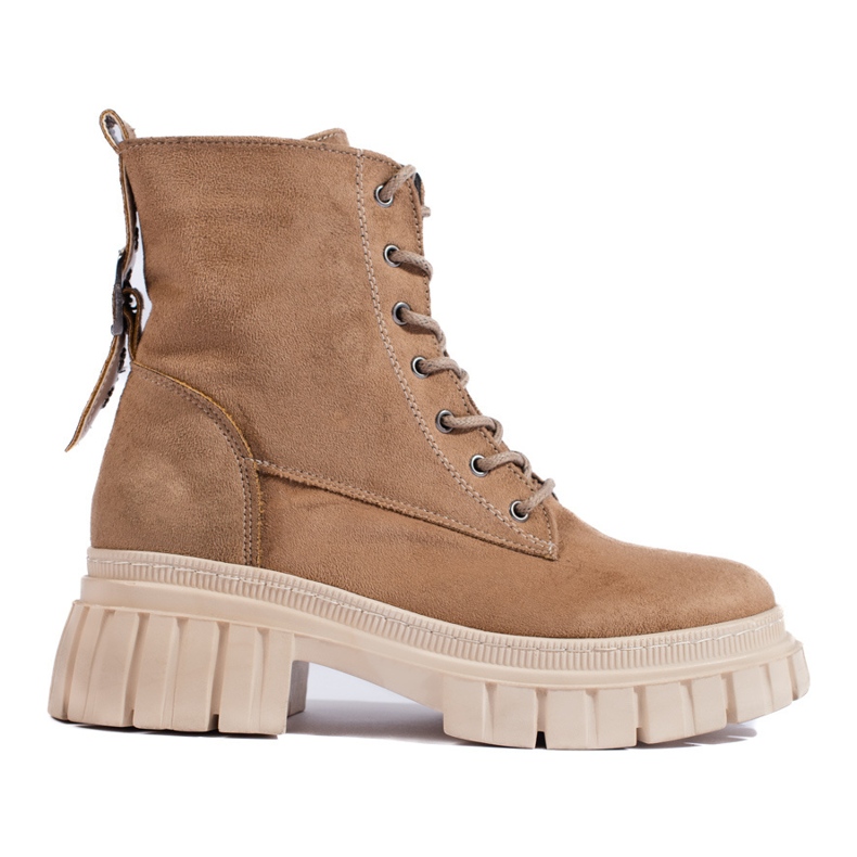Stivali da donna in suede sulla piattaforma T.SOKOLSKI beige marrone 1