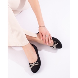Classiche ballerine nere da donna con fiocco Shelovet nero 1