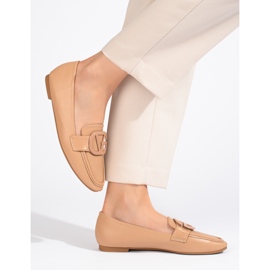 Mocassini senza lacci Shelovet beige da donna 1