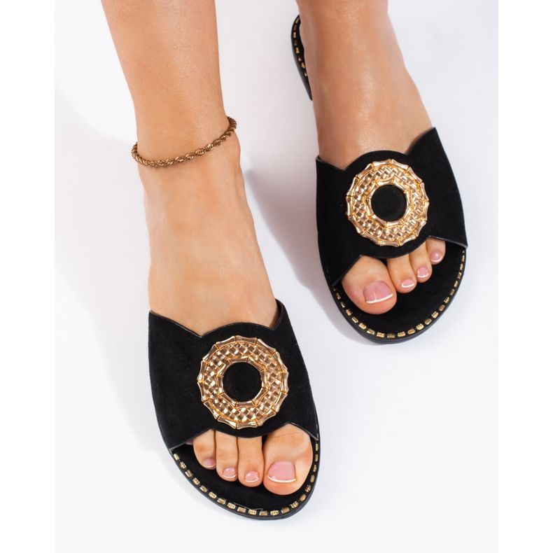 Goodin Ciabatte da donna in camoscio nero 2