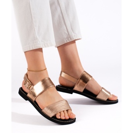 Sandali bassi dorati da donna d'oro 1