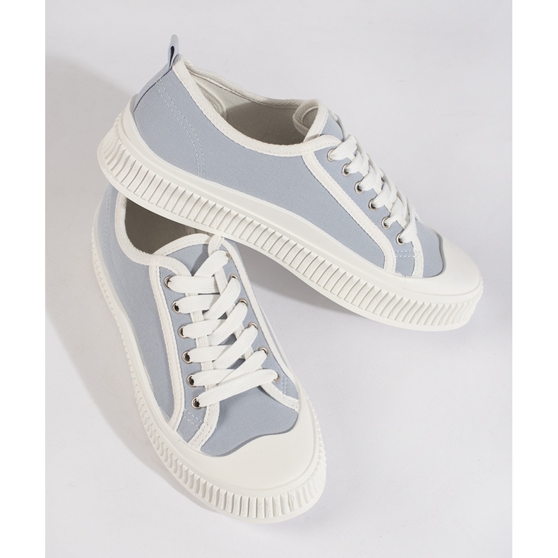 Sneakers platform da donna di colore azzurro blu 1