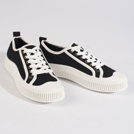 Sneakers nere con plateau da donna nero 1